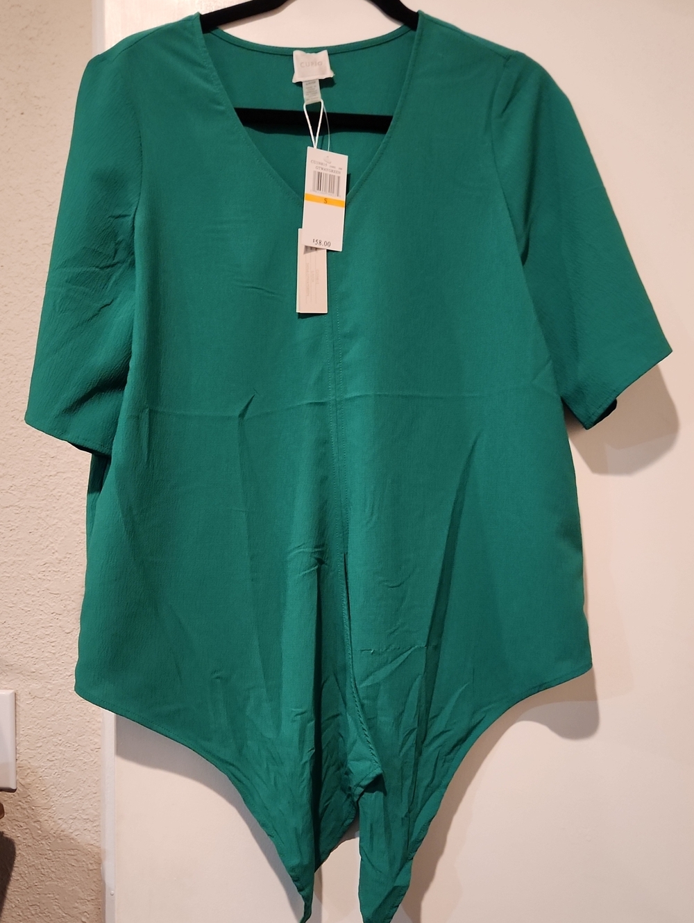 Cupio Emerald Green V-Neck Short Sleeve Bodysuit